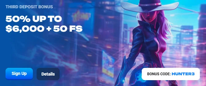 LuckyHunter Casino Bonus on Third Deposit